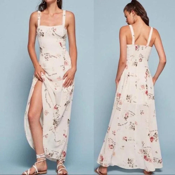 Reformation Cam Sylvia Beige Pink Maxi Dress $218